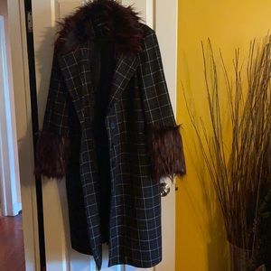 Plaid trench coat